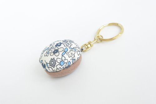 alma-handmade 軟綿綿鑰匙圈-藍碎花