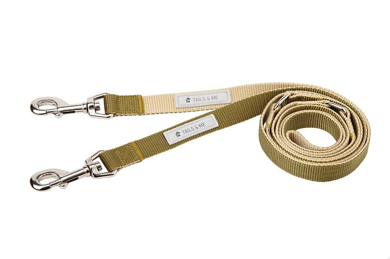 [Tail and me] multi-function two-color standard pull rope khaki / green S - Collars & Leashes - Nylon 