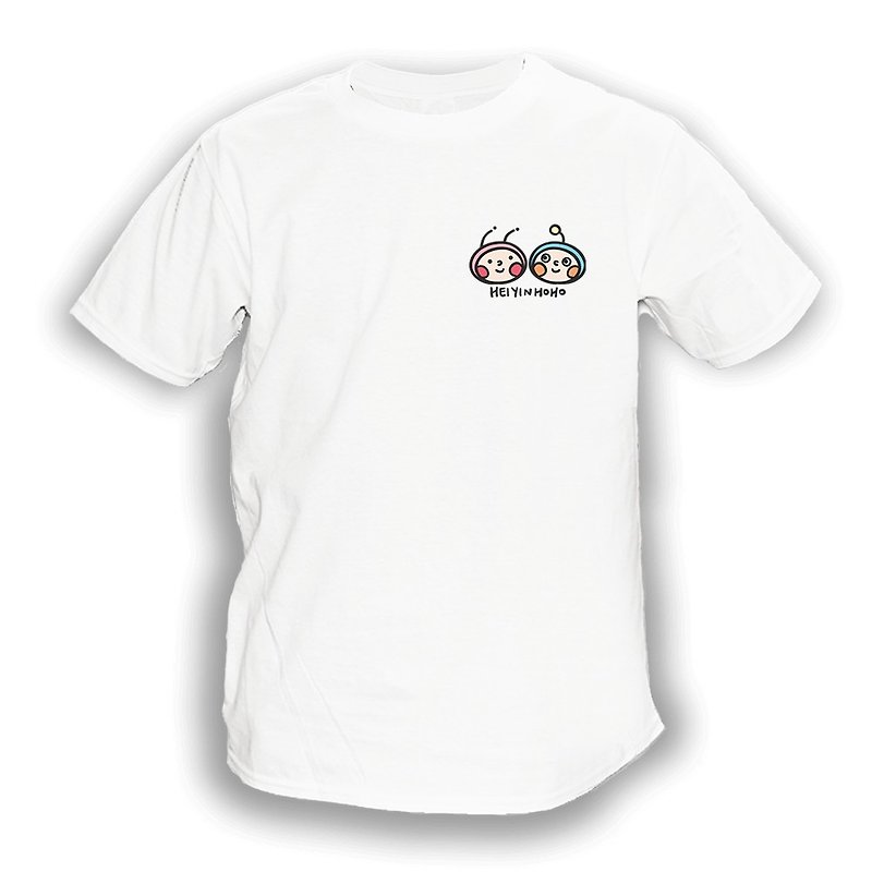 Cute HeiyinHOHO Logo Pocket T-shirt - อื่นๆ - ผ้าฝ้าย/ผ้าลินิน ขาว