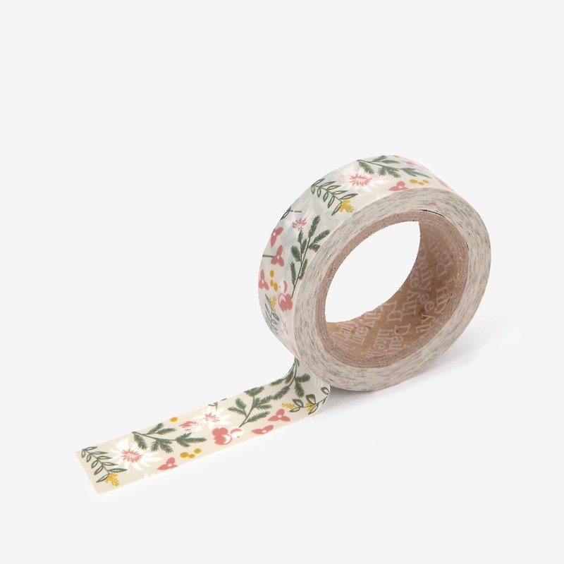 Dailylike single roll of paper tape-90 flowers set, E2D01684 - มาสกิ้งเทป - กระดาษ สึชมพู