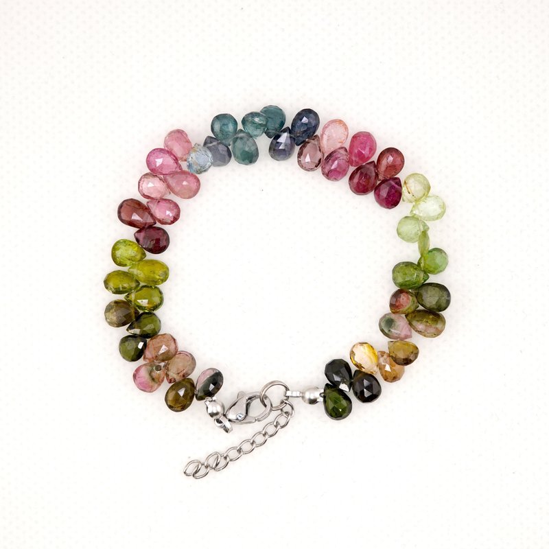 PolyGram Jewelry-Natural Colored Tourmaline Bracelet - Bracelets - Gemstone 