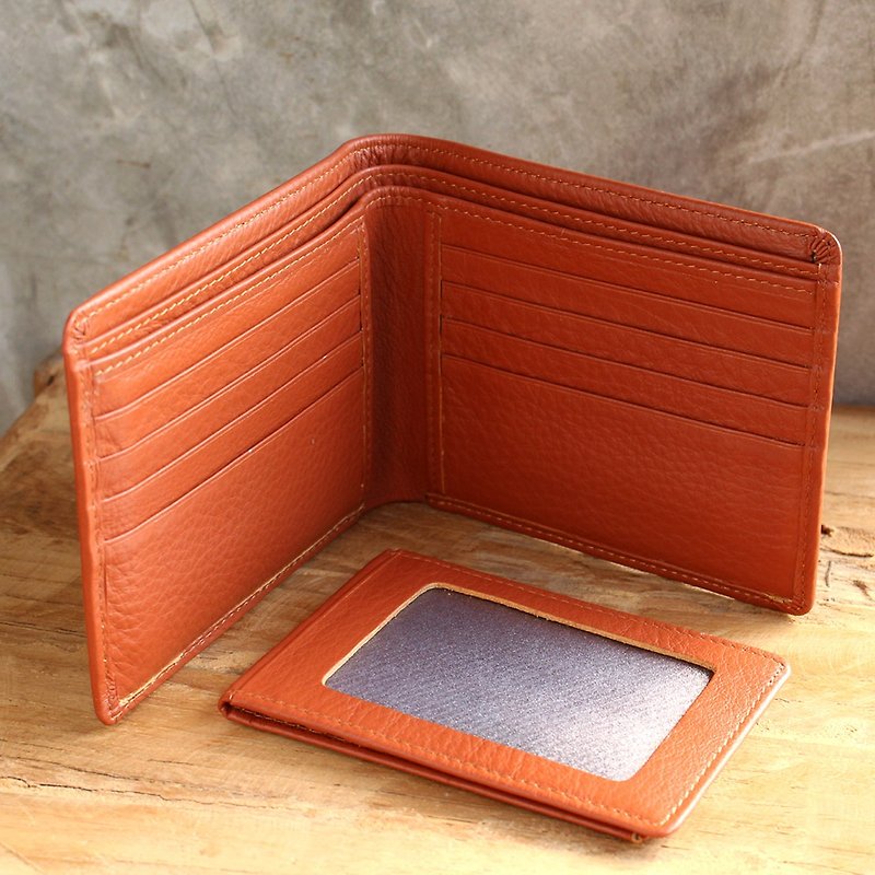 Leather Wallet - Bifold Plus - Tan (Genuine Cow Leather) / Small Wallet - 銀包 - 真皮 咖啡色