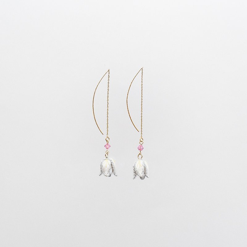 Single lily of the valley earrings - Earrings & Clip-ons - Thread White
