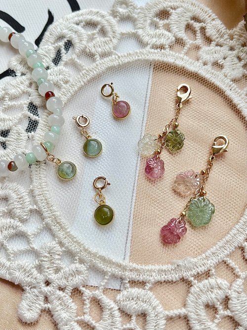 翡翠設計館 / 賞翠•玩翠 EXE Jewelry 天然碧璽/願望石-天然碧璽14k包金隨意扣水晶 開運石 招財