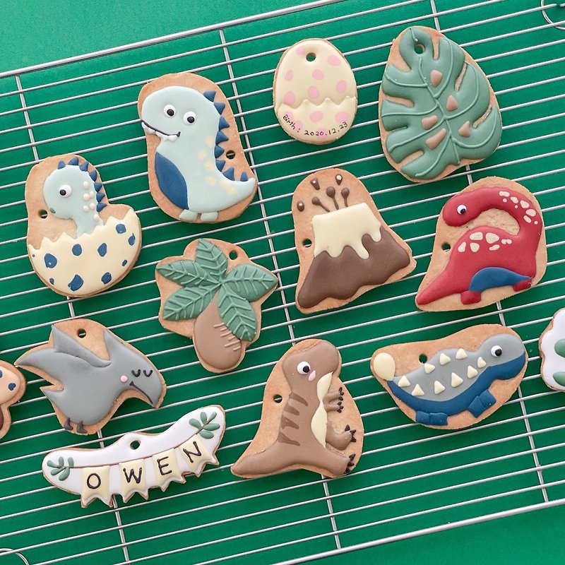 Handmade biscuits, retro-colored little dinosaurs, salivation cookies - คุกกี้ - อาหารสด 