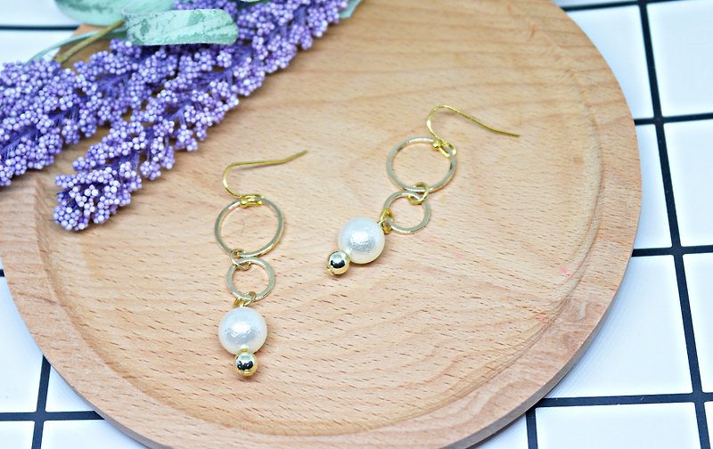 Alloy * circle you me * _ hook earrings - Earrings & Clip-ons - Other Metals White