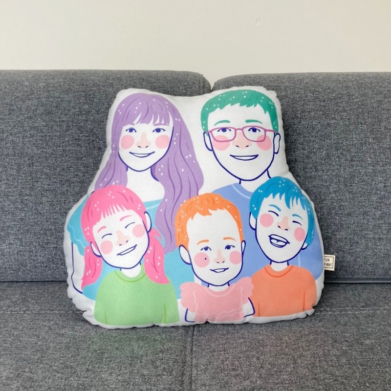 Customized Cola Series Couple illustration Pillow - Customized Portraits - Other Materials 
