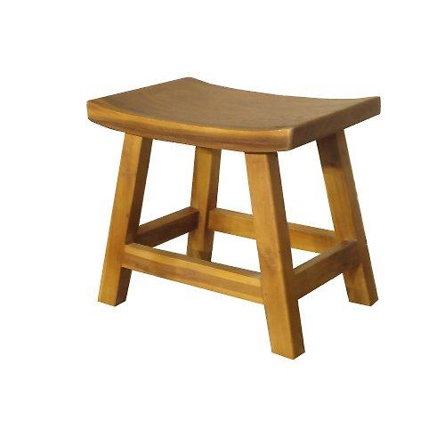 吉迪市 JatiLiving 【吉迪市100%原木家具】LT-026C 原木彎月方形矮凳 椅凳 板凳