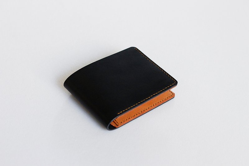 Italian vegetable tanned leather simple six-card short clip - กระเป๋าสตางค์ - หนังแท้ 