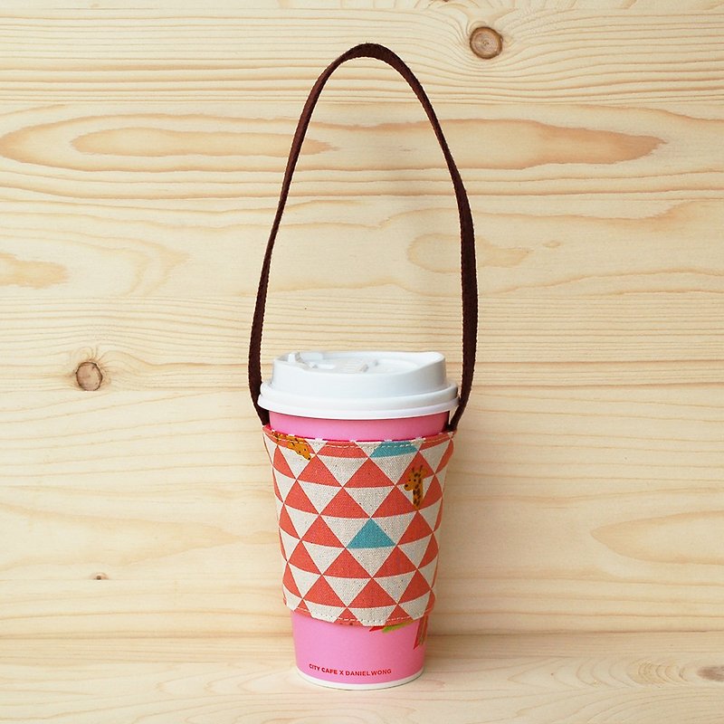 Triangular Giraffe_Pink Beverage Bag/Order - Beverage Holders & Bags - Cotton & Hemp Pink