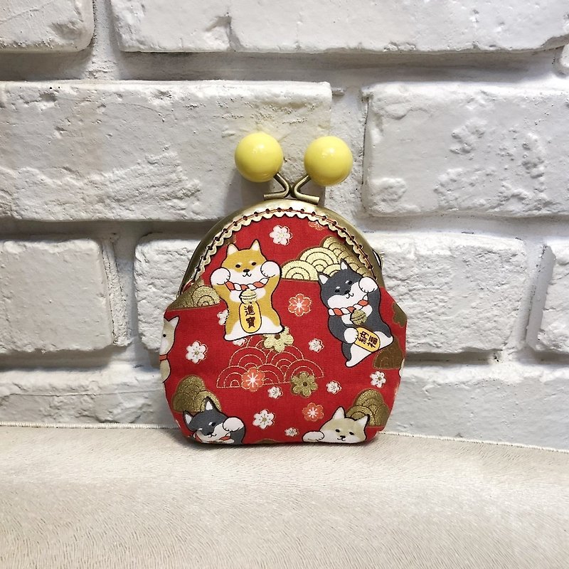 Little Rainbow Candy Mouth Gold Coin Purse-Jin Baohong - กระเป๋าสตางค์ - ผ้าฝ้าย/ผ้าลินิน สีแดง
