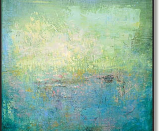 多色、ライトブルー、黄色の抽象画 - ショップ TrendGallery ウォール