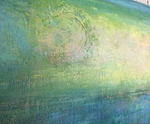 多色、ライトブルー、黄色の抽象画 - ショップ TrendGallery