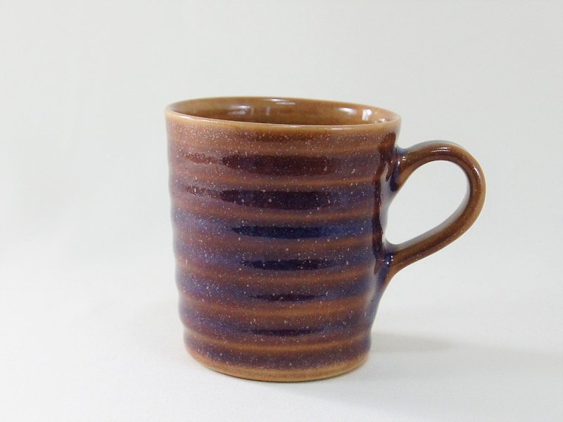 星空紫波カップ、コーヒーカップ、ティーカップ、水カップ、マグカップ約270ml - マグカップ - 陶器 パープル