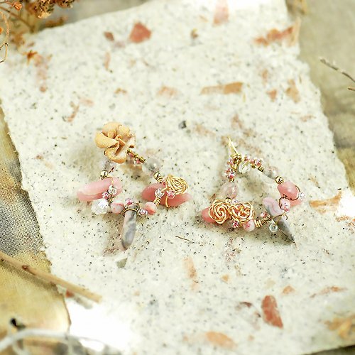斑斕之野 Panlandya : 沙漠搖籃 : 玫瑰鹽湖的結晶 草莓晶耳環