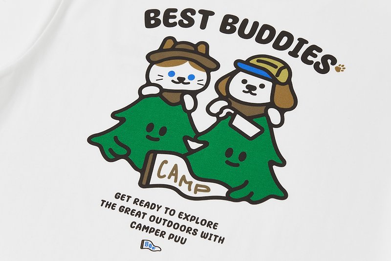 Camper Puu - Best Buddies Forever ヘビー ルーズ T シャツ ペット ユニセックス T - その他 - コットン・麻 