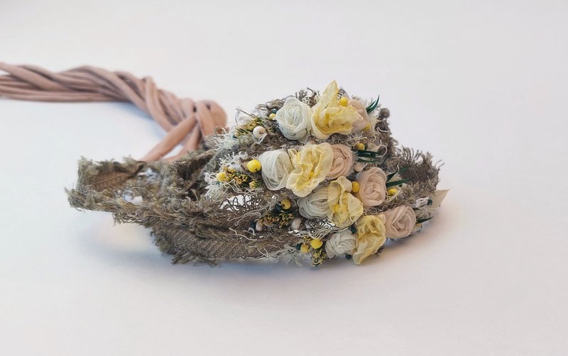 Newborn headband, flower girl headband, boho headband newborn photography props - 嬰兒手鍊/飾品 - 其他材質 綠色