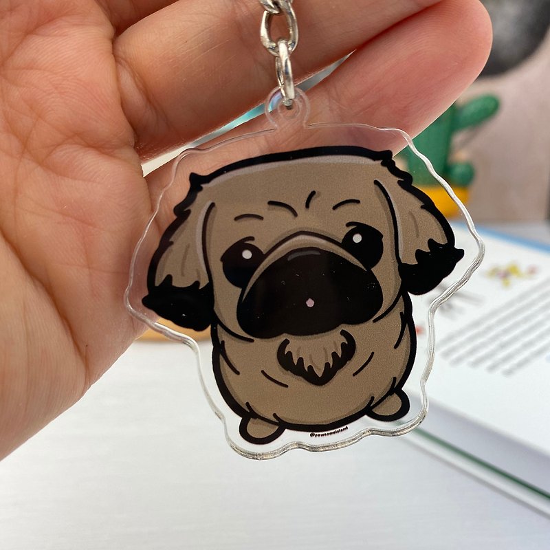 Pekingese Clear Acrylic keychain, Cute Dog Breed Keychain, - Keychains - Plastic Multicolor