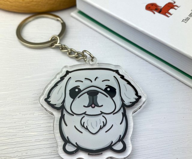 Pekingese Clear Acrylic keychain, Cute Dog Breed Keychain, - Shop