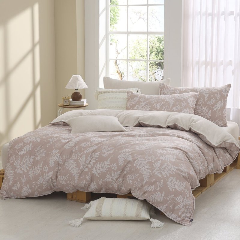 HOYACASA  雪棉絨兩用被床包組 - 秋語花香 (雙/加/特) - 寢具/床包 - 棉．麻 粉紅色