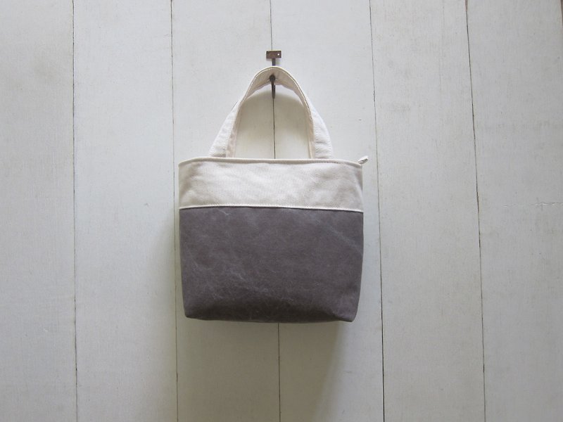 Colors Collection-Small size (White+brown) - Handbags & Totes - Cotton & Hemp Brown