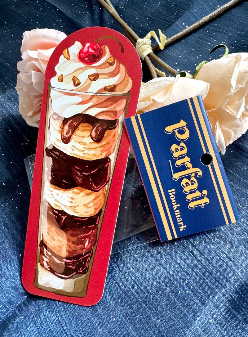 Food Illustration Bookmark - Parfait - ที่คั่นหนังสือ - กระดาษ สีแดง