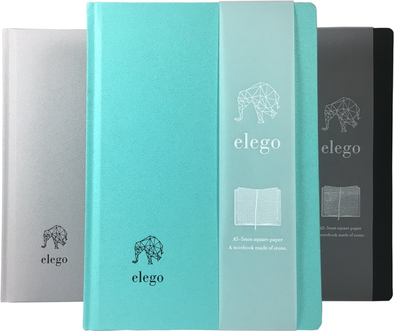 elego石系A5環保石頭紙筆記本 - 湖水綠 - 筆記本/手帳 - 紙 透明