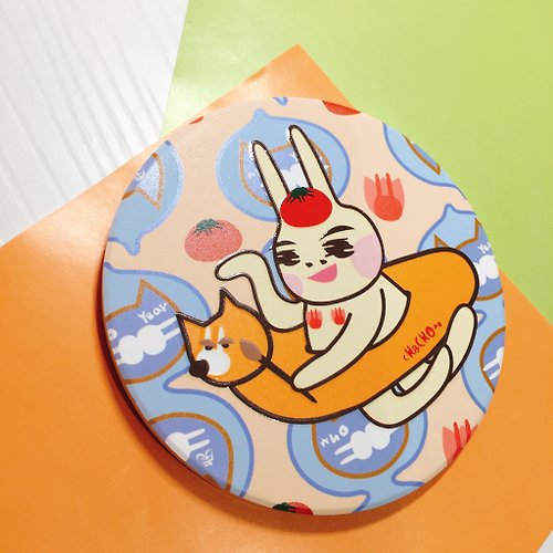 ChacHo8 鼻孔兔 台灣鶯歌晶透浮雕陶瓷吸水杯墊 | 與狗GO聯名的鼻孔兔-乘風破浪感