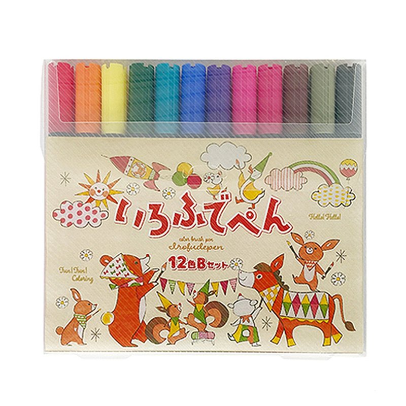 KOKUYO Water-based Painted Brush 12 Color B - อุปกรณ์เขียนอื่นๆ - วัสดุอื่นๆ หลากหลายสี