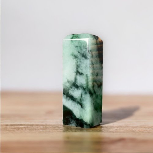 瓔珞珠寶盒 E.L.Jewelry Box 開運印章飄花翡翠印章 | 天然緬甸玉翡翠A貨 | 送禮