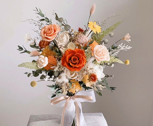 ドライフラワーアート オレンジスライス付き ドライフラワーアート オレンジスライス付き