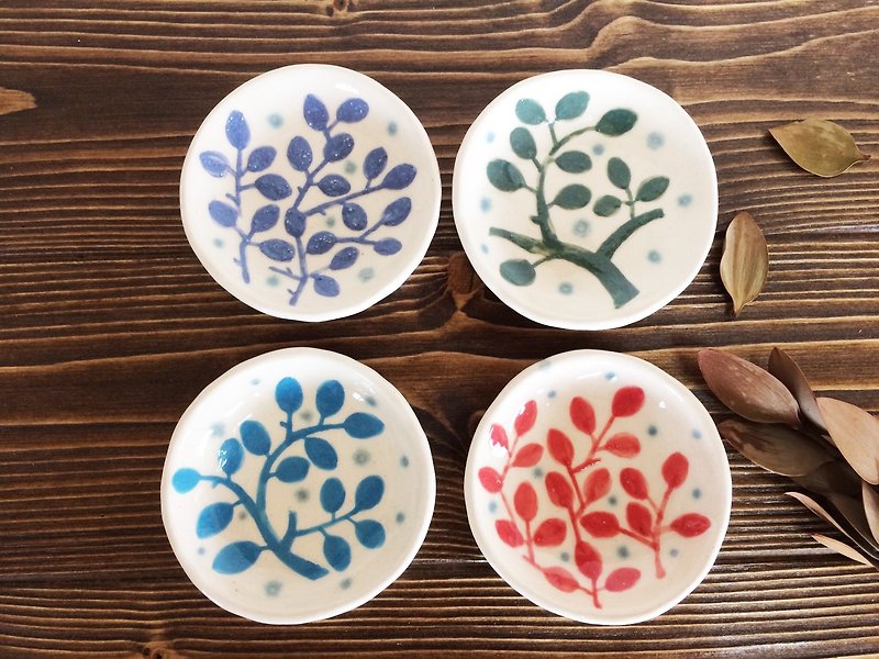 Trees painted with a dish - Small Plates & Saucers - Porcelain 