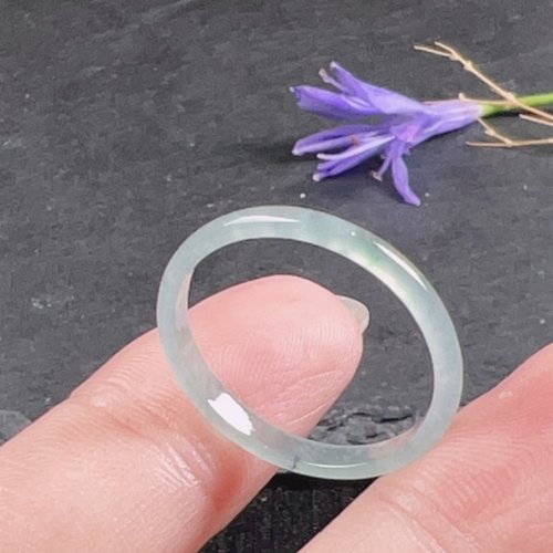 瓔珞珠寶盒 E.L.Jewelry Box 【求‧緣】冰藍水翡翠戒指戒圈 | 國際17圍 | 天然翡翠A貨