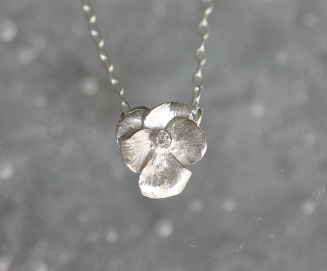 Silver on sale pansy necklace