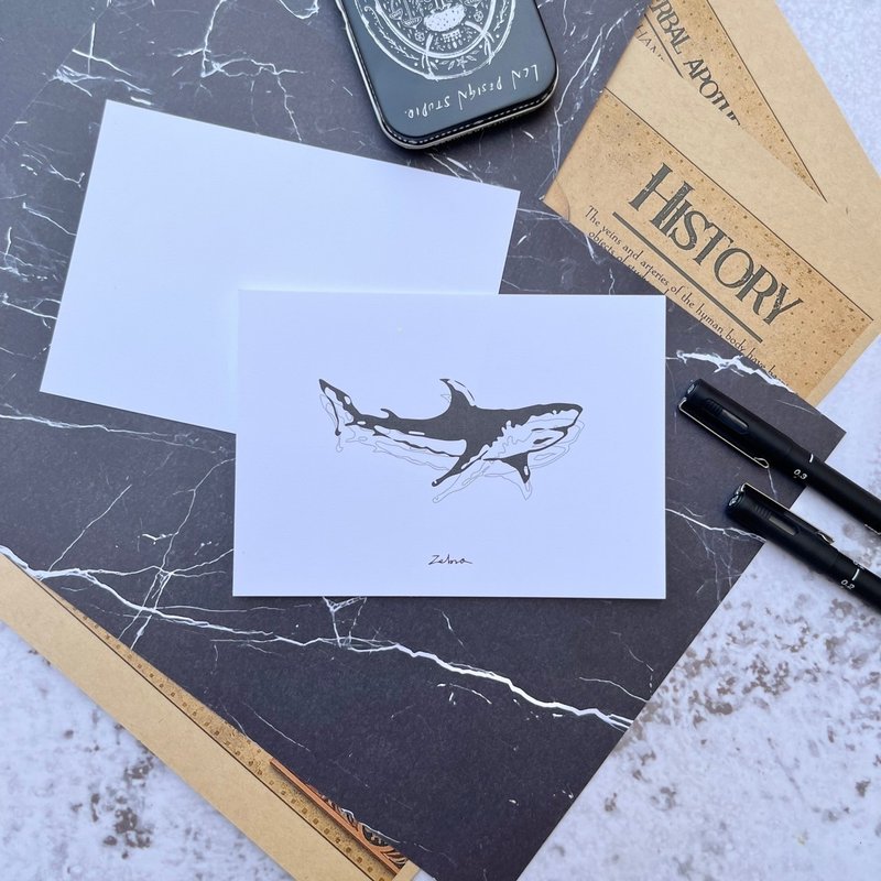 Postcard-White Card Series (Shark) - Cards & Postcards - Paper 