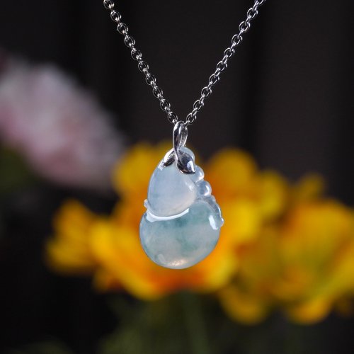 瓔珞珠寶盒 E.L.Jewelry Box 冰種飄花翡翠葫蘆項鍊 18K金墜頭 | 天然緬甸玉A貨翡翠 | 送禮