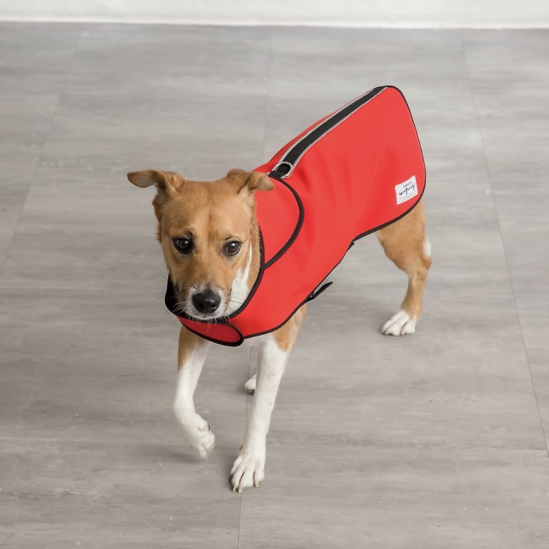 Lockwood pets waterproof jacket/raincoats (McQueenRed) - ชุดสัตว์เลี้ยง - วัสดุกันนำ้ 