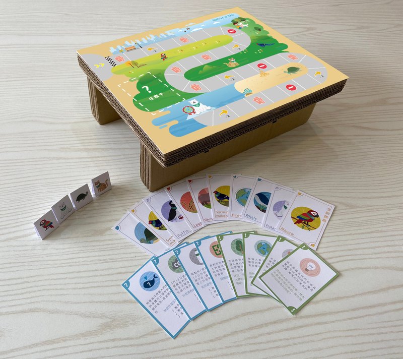 Environmental education board game. The Adventures of the Little Polar Bear (Safety at Home for Epidemic Prevention/Games/Parties) - บอร์ดเกม - กระดาษ สีนำ้ตาล