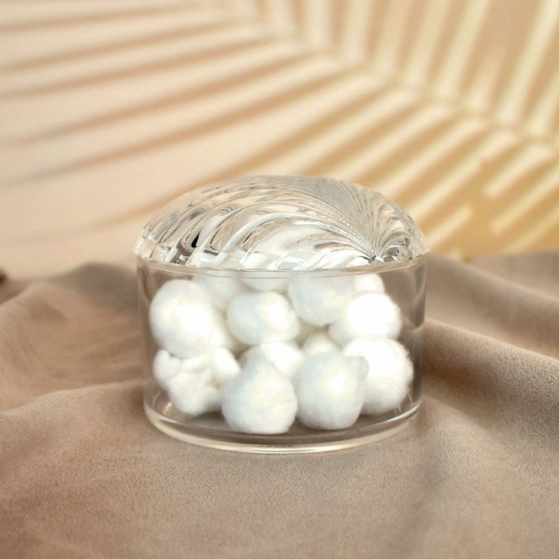 Clear Acrylic Round Storage Box with Seashell-style Lid - Storage - Acrylic Transparent