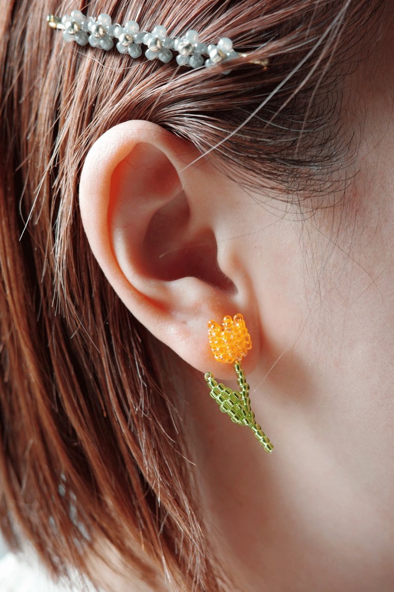 tulip earrings - ต่างหู - วัสดุอื่นๆ 