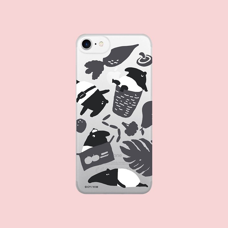 [予約注文-NXバックプレーン] Printed Le X Rhino Shield-iPhone / Printed Le x MalayTapir-白黒野菜市場 - スマホケース - プラスチック ブラック