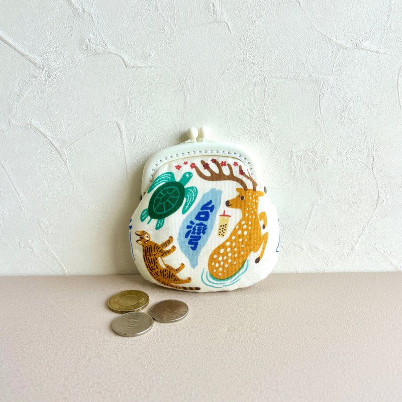 [Taiwan Specialty] Coin Purse#小口金包#cute#Japanese#storage - Coin Purses - Cotton & Hemp White