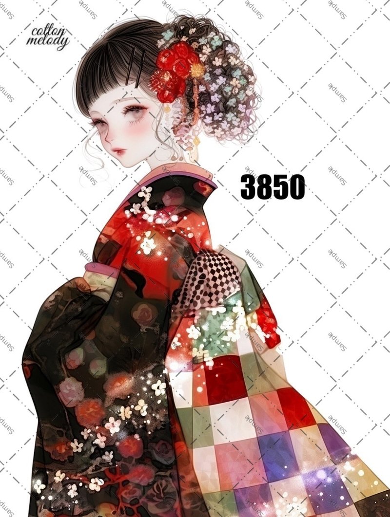 original sticker no.3850 人物ステッカー オリジナルステッカー オリジナル人物ステッカー 装飾ステッカー cotton melody - 貼紙 - 紙 