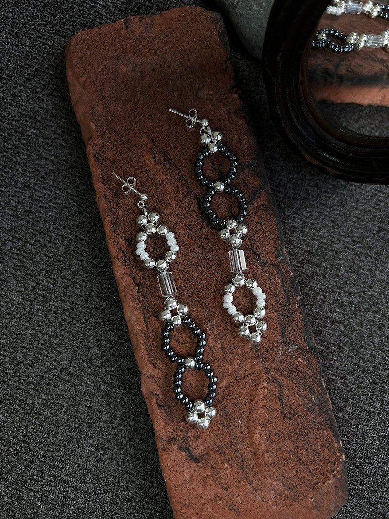 萬物圓潤天道 透白水晶x925純銀耳環 earrings ピアス イヤリング - 耳環/耳夾/耳骨夾 - 純銀 