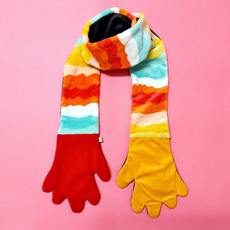 Mr.WEN  Gloves scarf –Hot dog - Knit Scarves & Wraps - Cotton & Hemp Red