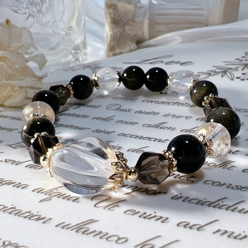 White crystal | Citrine | Stone| Customized bracelet - สร้อยข้อมือ - คริสตัล 