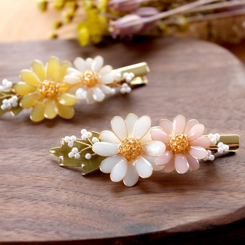 【Colorful Daisy Hairpin】Colorful Daisy Hairpin Bronze Resin Gift Hairpin - เครื่องประดับผม - เรซิน 