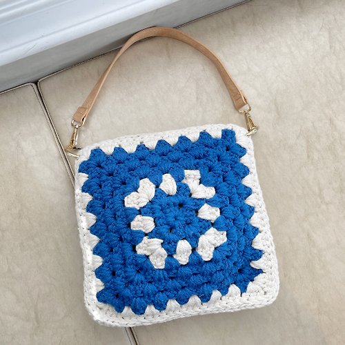 CHRIS Art Studio 手工鉤織祖母方格腋下包【Crochet bag】