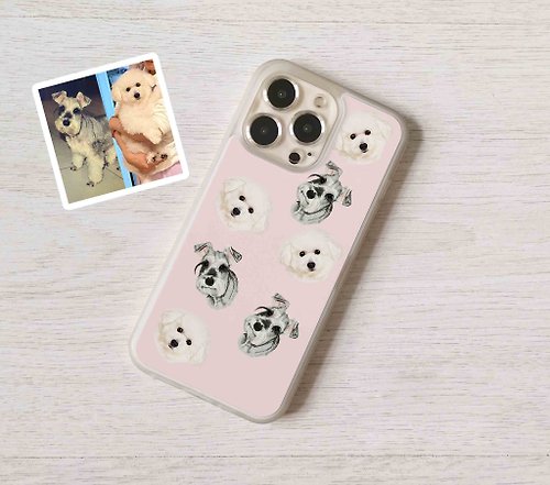 Gagby Design 來圖訂製客製化寵物小狗繪畫全包手機殼 iPhone 15 14 Pro Max 13