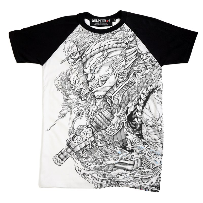 เสื้อยืด ยามิ ทศกัณฑ์ ราชายักษ์ - เสื้อยืดผู้ชาย - ผ้าฝ้าย/ผ้าลินิน ขาว